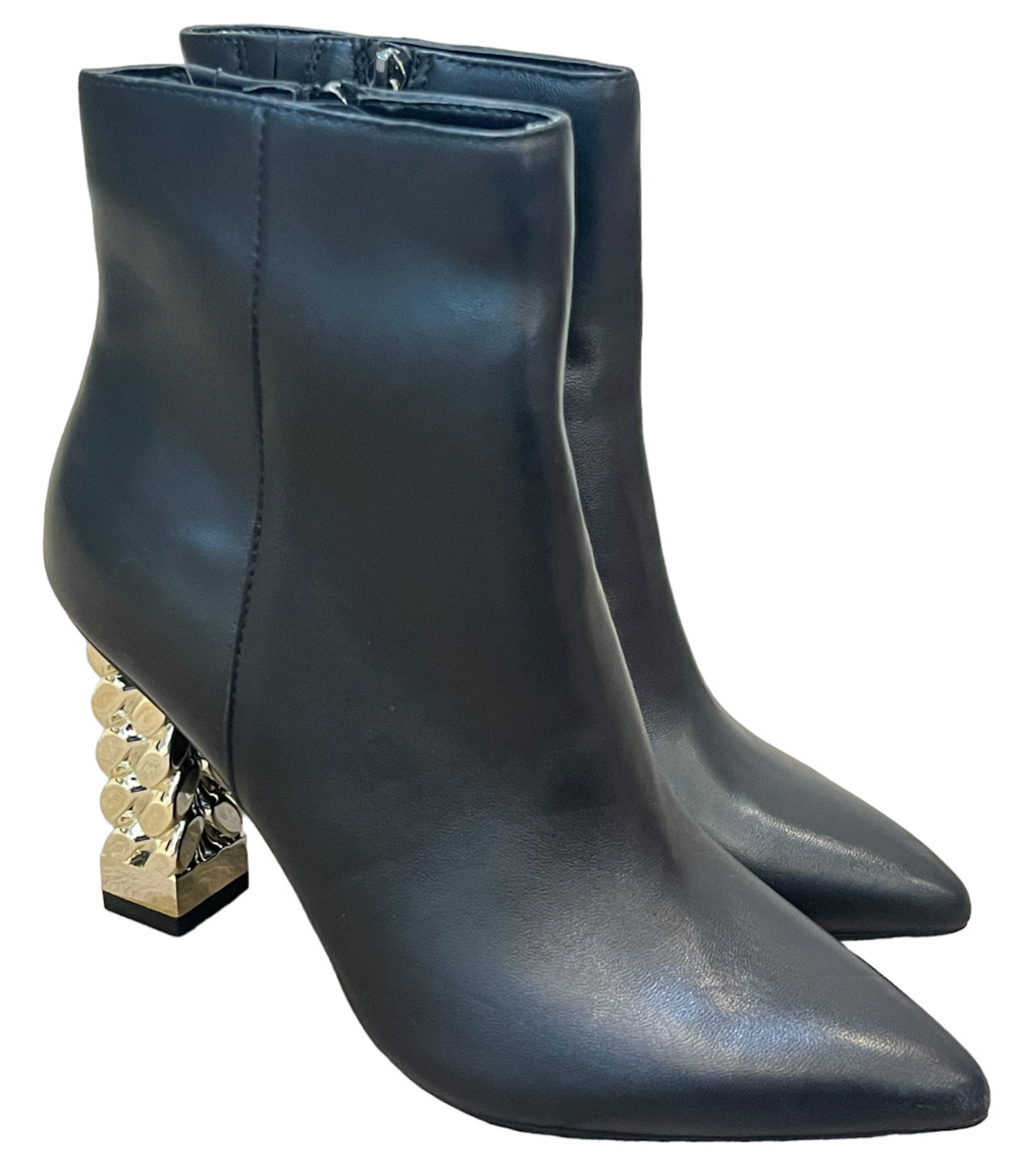 NEW WHITE HOUSE BLACK MARKET BLACK KELSEA CHAIN HIGH HEEL BOOTIE BOOTS SIZE 6